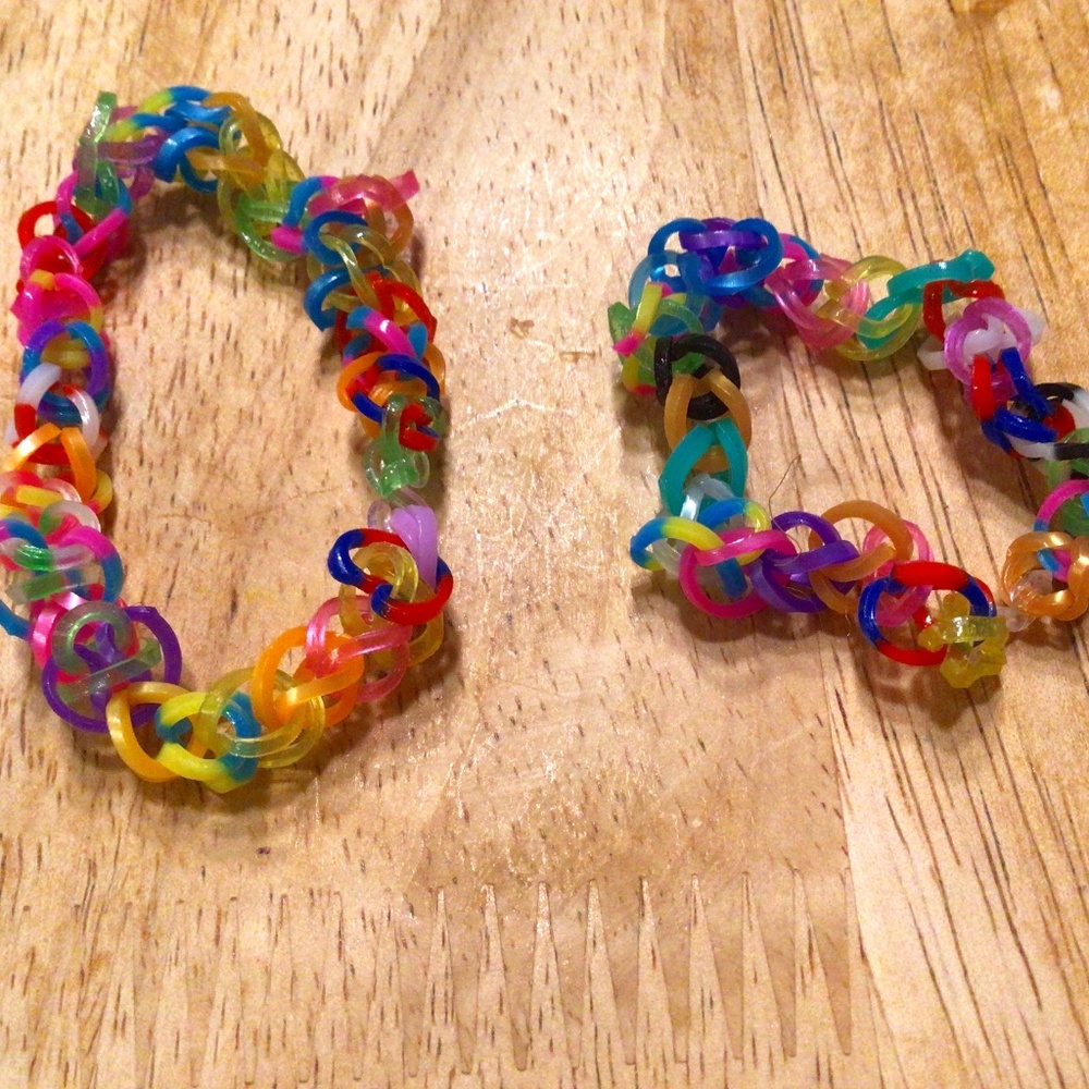 2 Rainbow loom bracelets